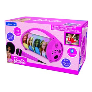 Enceinte bluetooth sans-fil lumineuse avec micro barbie