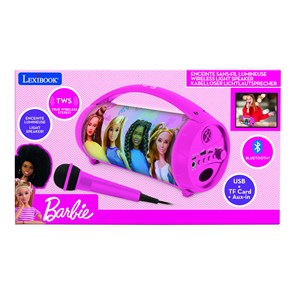 Enceinte bluetooth sans-fil lumineuse avec micro barbie