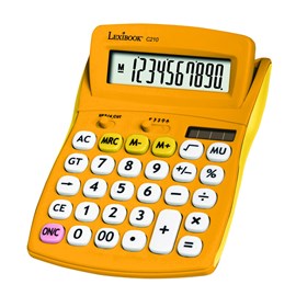 Calculatrice de bureau jaune 10 chiffres avec écran à angle ajustable