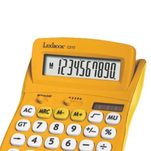 Calculatrice de bureau jaune 10 chiffres avec écran à angle ajustable