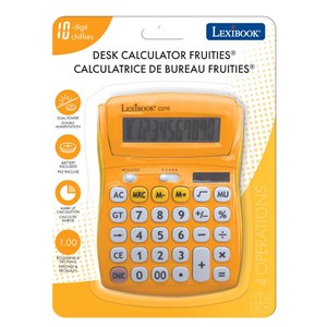 Calculatrice de bureau jaune 10 chiffres avec écran à angle ajustable