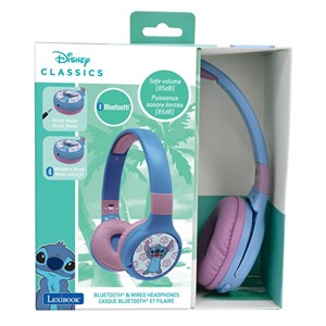 Casque 2 en 1 stitch bluetooth et filaire avec limitation de son