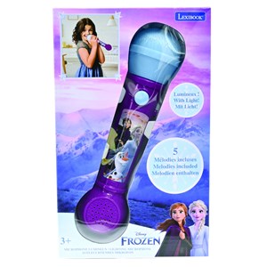 Microphone lumineux avec mélodies et effets sonores reines des neiges