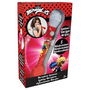 Microphone lumineux avec mélodies et effets sonores miraculous