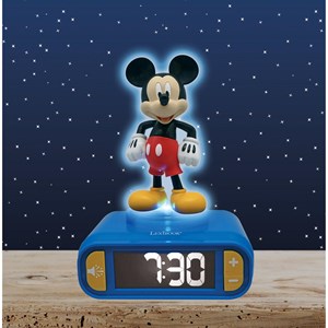 Réveil avec veilleuse lumineuse mickey en 3d