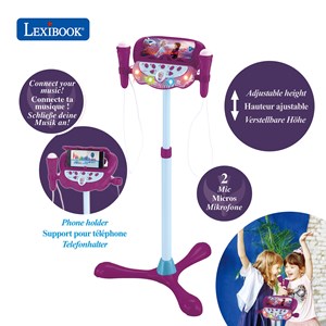Microphone sur pied enceinte bluetooth reine des neiges