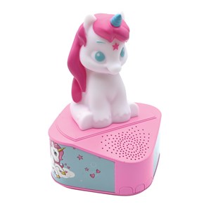 Enceinte bluetooth avec figurine lumineuse licorne