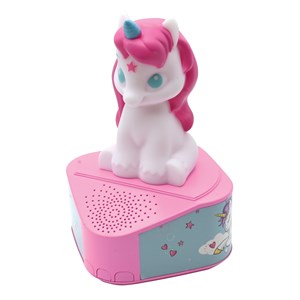 Enceinte bluetooth avec figurine lumineuse licorne