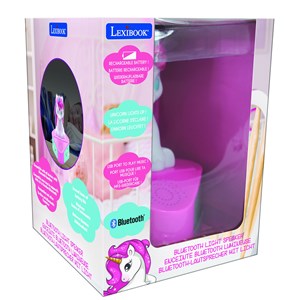 Enceinte bluetooth avec figurine lumineuse licorne