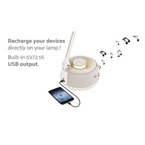 Lampe de bureau avec lumières led et enceinte bluetooth