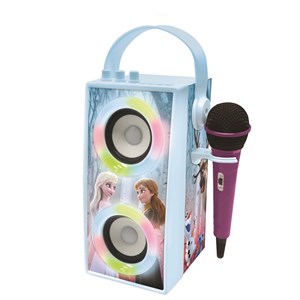 Enceinte bluetooth portable avec micro et effets lumineux la reine des neiges
