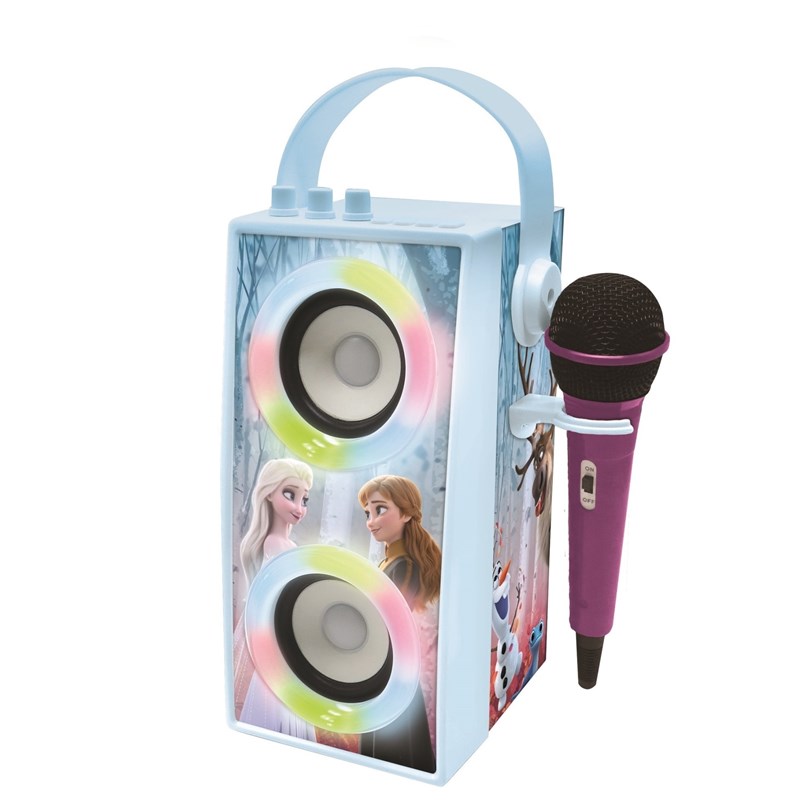 Enceinte bluetooth portable avec micro et effets lumineux la reine des neiges