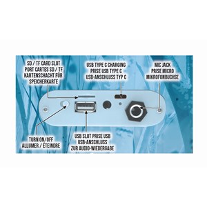 Enceinte bluetooth portable avec micro et effets lumineux la reine des neiges