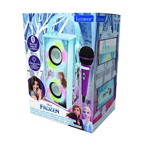 Enceinte bluetooth portable avec micro et effets lumineux la reine des neiges