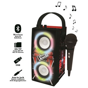 Enceinte bluetooth portable avec micro et effets lumineux the voice