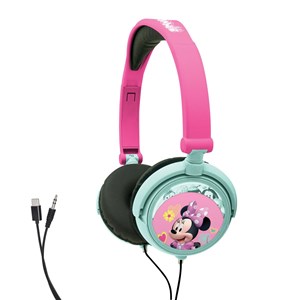 Casque stéréo filaire pliable minnie mouse avec limitation de volume d'écoute