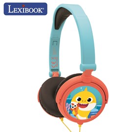 Casque stéréo filaire pliable baby shark avec limitation de volume d'écoute