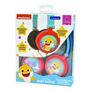 Casque stéréo filaire pliable baby shark avec limitation de volume d'écoute