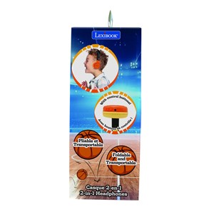 Casque 2 en 1 basketball bluetooth et filaire avec limitation de son