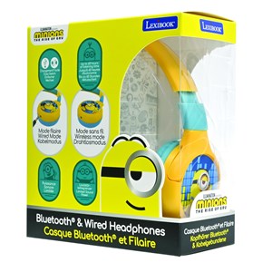 Casque 2 en 1 les minions bluetooth et filaire avec limitation de son