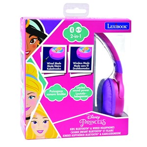 Casque 2 en 1 disney princesse bluetooth et filaire avec limitation de son