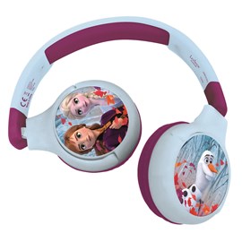 Casque 2 en 1 la reine des neiges bluetooth et filaire avec limitation de son
