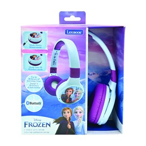 Casque 2 en 1 la reine des neiges bluetooth et filaire avec limitation de son