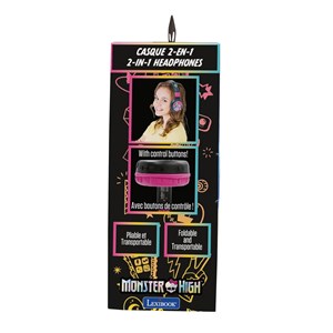 Casque 2 en 1 monster high bluetooth et filaire avec limitation de son