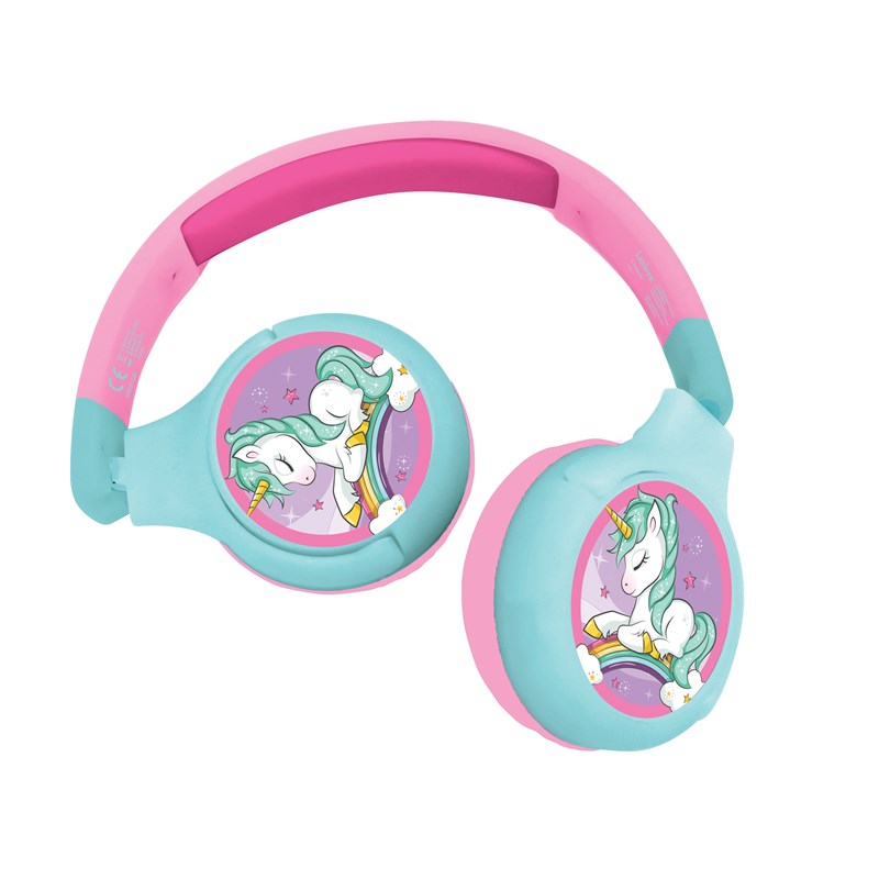 Lexibook - Casque 2 en 1 licorne bluetooth et filaire avec limitation de son