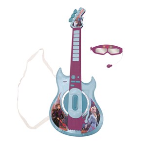 Guitare électronique lumineuse avec lunettes et micro reine des neiges