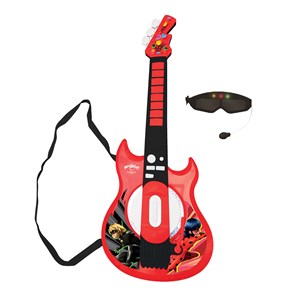 Guitare électronique lumineuse avec lunettes et micro miraculous