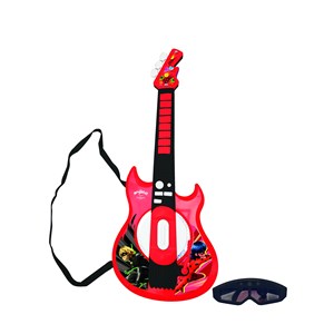 Guitare électronique lumineuse avec lunettes et micro miraculous