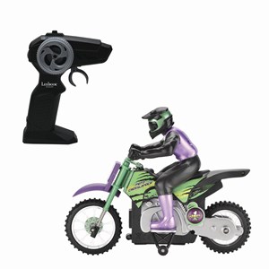 Moto crosslander cascade extrême avec effets lumineux