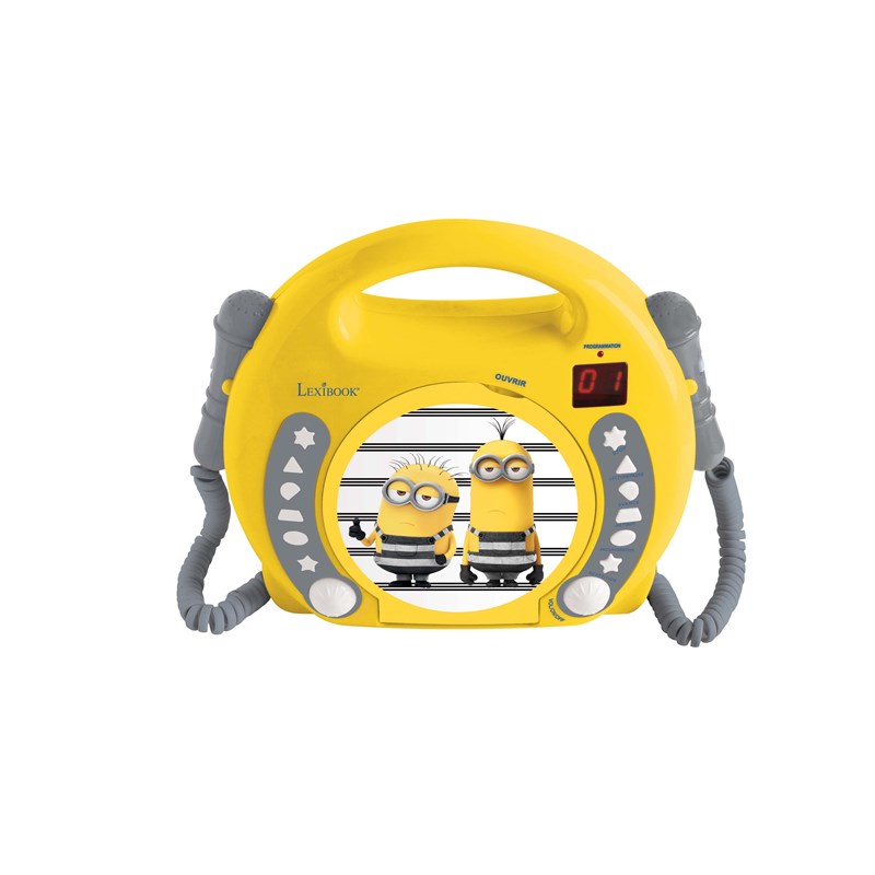 Lecteur cd portable avec 2 microphones les minions
