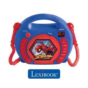Lecteur cd portable avec 2 microphones spiderman
