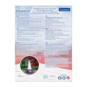 Réveil avec veilleuse la reine des neiges elsa en 3d