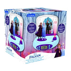 Réveil projecteur reine des neiges avec anna et elsa en 3d