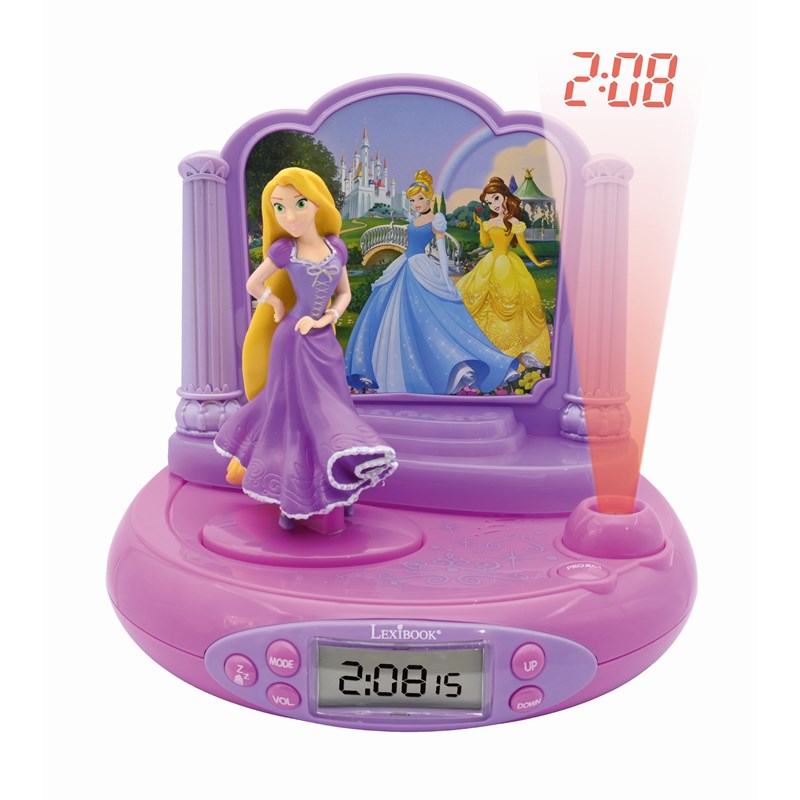 Réveil projecteur disney princesse raiponce en 3d