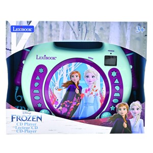 Lecteur cd portable avec 2 microphones reine des neiges