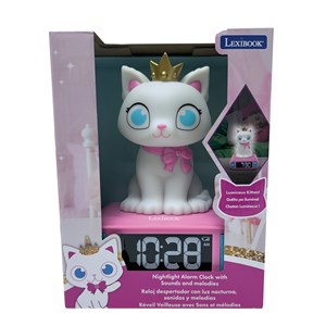 Réveil avec veilleuse lumineuse chat en 3d