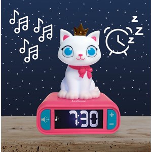 Réveil avec veilleuse lumineuse chat en 3d