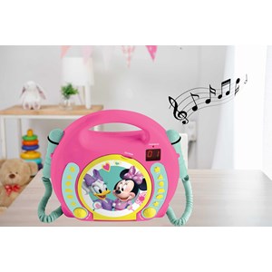 Lecteur cd portable avec 2 microphones disney minnie