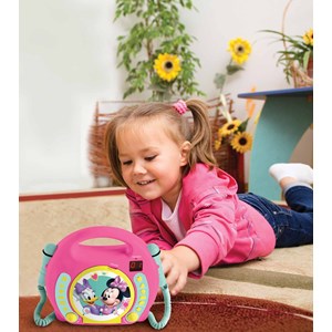 Lecteur cd portable avec 2 microphones disney minnie