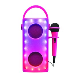 Enceinte bluetooth lumineuse rose avec micro