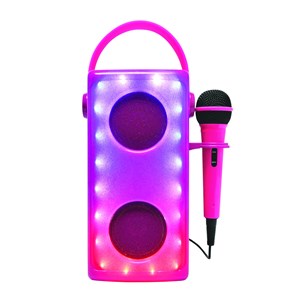 Enceinte bluetooth lumineuse rose avec micro