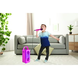 Enceinte bluetooth lumineuse rose avec micro