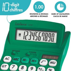 Calculatrice de bureau verte 10 chiffres