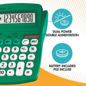 Calculatrice de bureau verte 10 chiffres