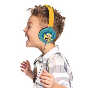 Casque stéréo filaire pliable avec limitation de volume d'écoute les minions