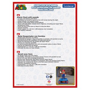 Réveil avec veilleuse super mario en 3d